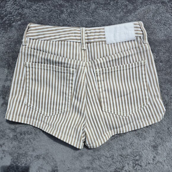 PacSun High-Rise Striped Shorts - Tan & White - Size 24 - Picture 2 of 3